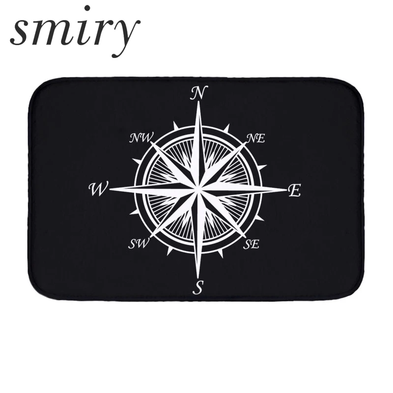 

Smiry decoration stair rugs 40*60cm brief sailing sign compass print rugs water absorption bathroom mat flannel home decor craft