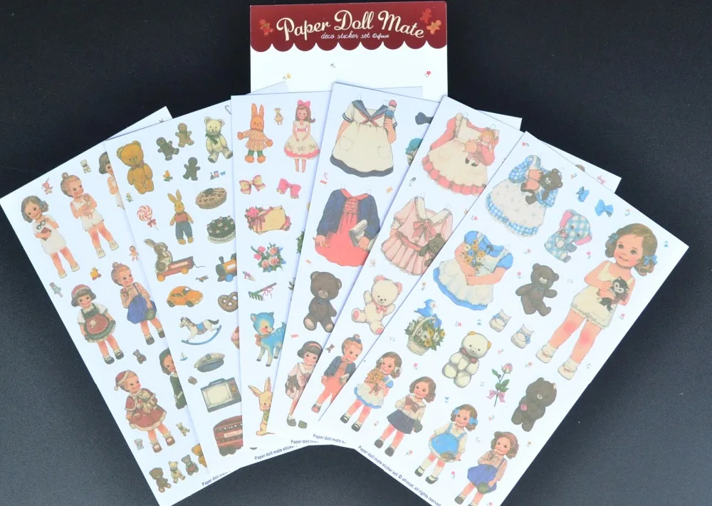 

DIY Girl Decorative Stickers Adhesive Pieces For Album Photo Scrapbook Decoration Girl Series 6sheets/Set