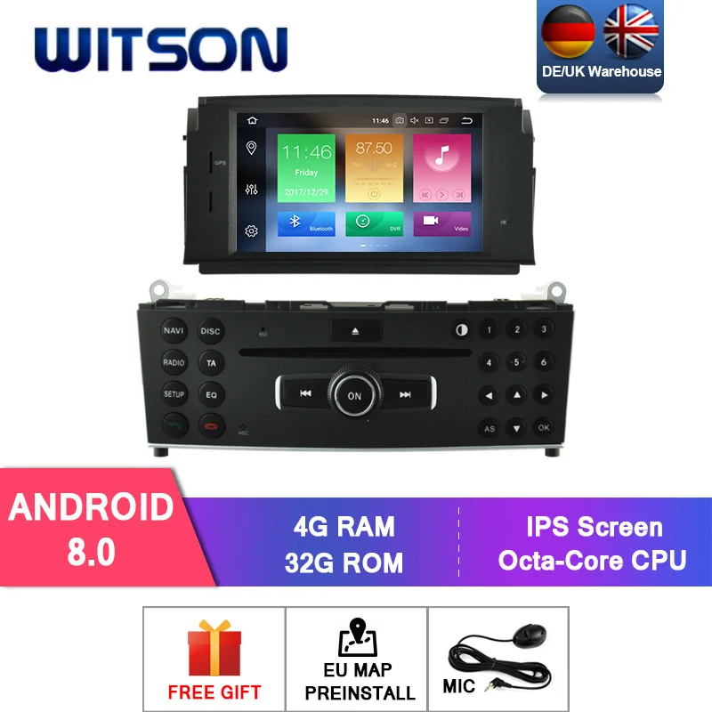 

DE Stock ! WITSON Android 9.0 CAR DVD for MERCEDES-BENZ C CLASS W204 2007-2011 4GB RAM+64GB FLASH 8 Octa Core+DVR/WIFI+DSP+DAB