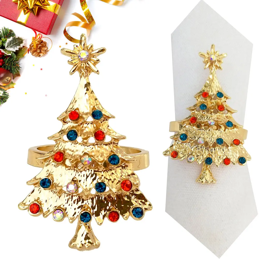 1 Pcs Christmas Tree Napkin Ring Wedding Table Supplies Shining DIY