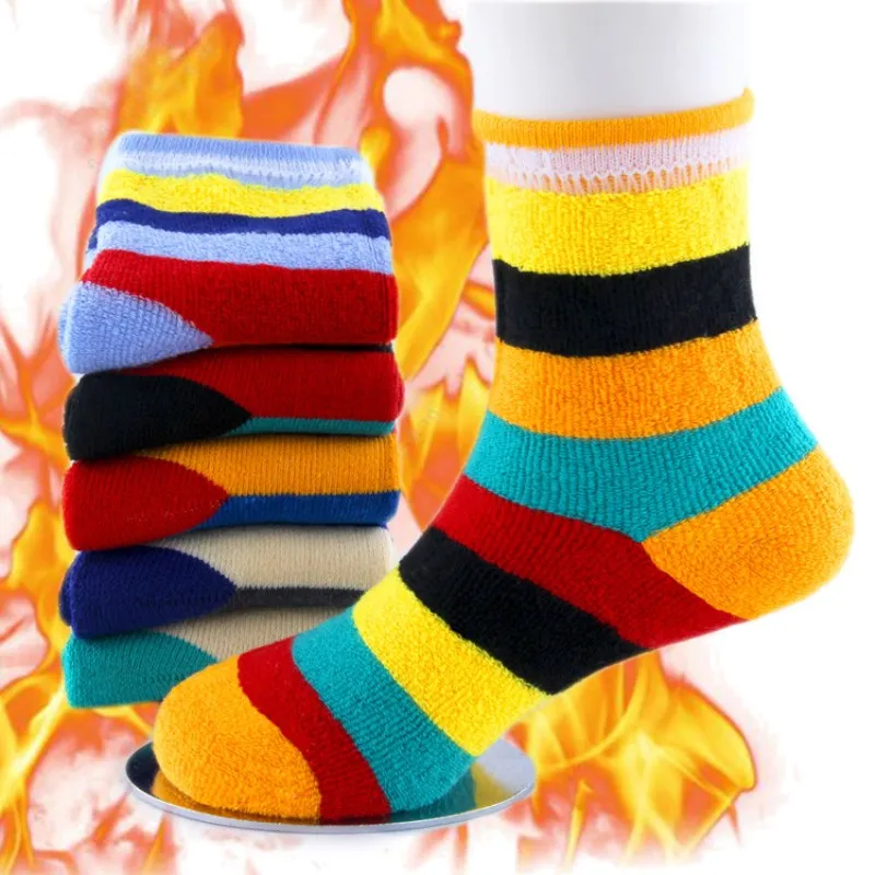 

1PC Autumn And Winter Children Thickening Warm Terry Socks, Autumn And Winter Thickening Warm Towel Socks