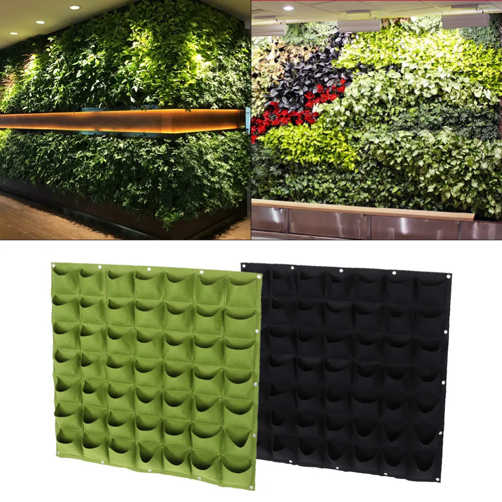 

7-49 Pockets Vertical Grow Bag Gardening Wall Mounted Planting Flower Grow Container Strawberry Growing Bags Garden