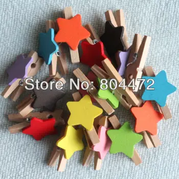 

Wholesale 8 Assorted Color Star Mini Wooden ClothesPin Clothes Peg For Wedding Baby Shower Decoration 6000/lot