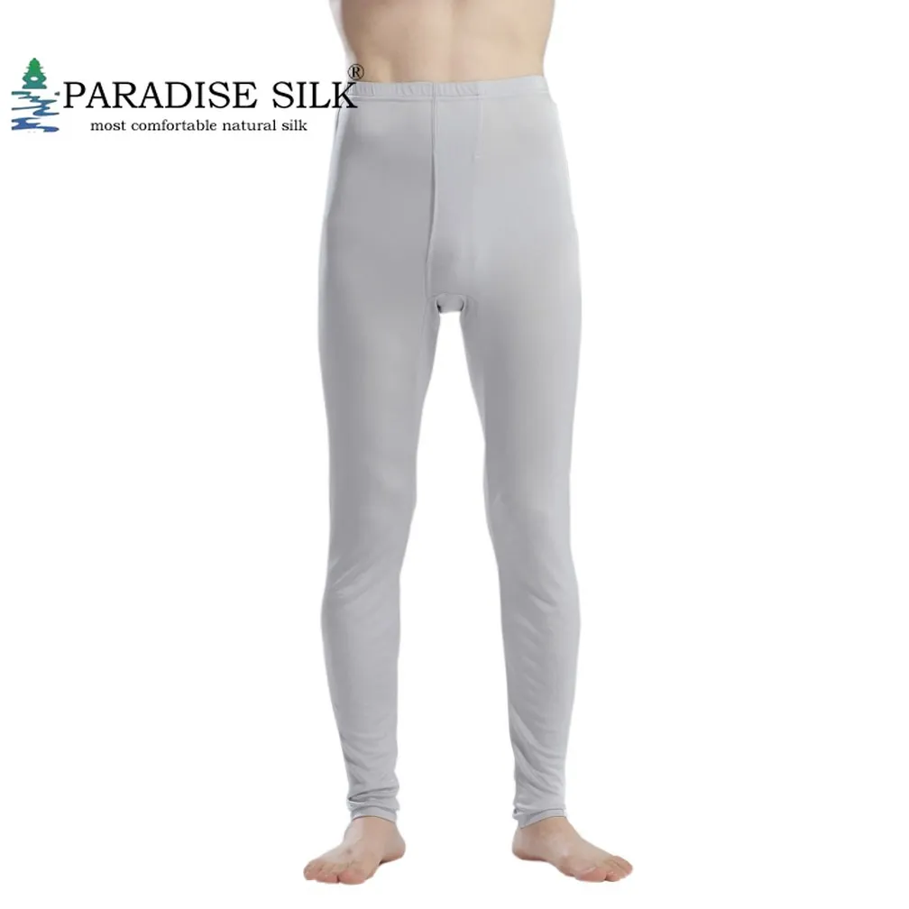 

Silk Men Pants 100% Pure Silk Jersey Knit Long Johns Bottom Only Men Legging Size L XL XXL