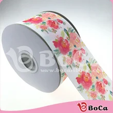 Горячая " 75 мм Цветок серии теплопередачи grosgrain ленты принять на заказ