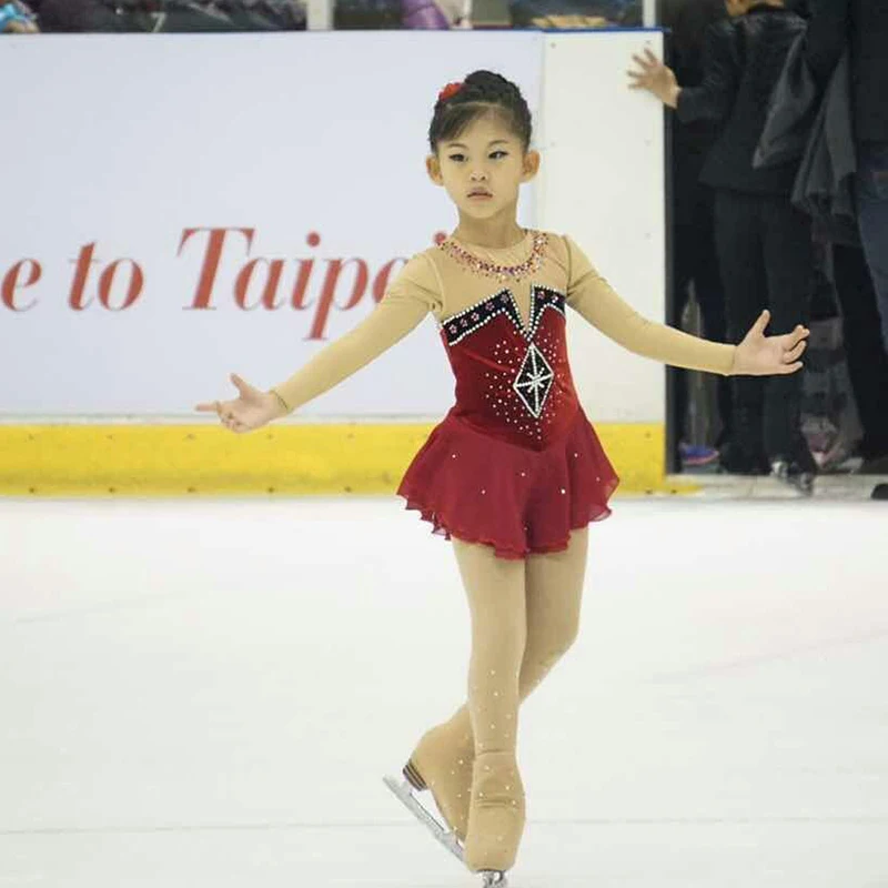 

Ice Skating Dress Competition Figure Skating Baton Twirling Costume Adult Child Color Can Be Chosen By Itself