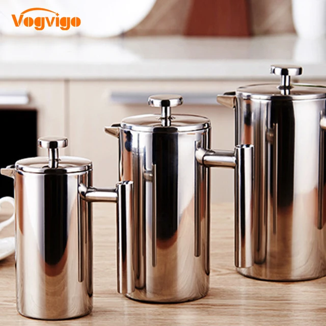Vogvigo French Press Coffee Maker Best Double Walled Stainless Steel Vogvigo French Press Coffee Maker Best Double Walled Stainless Steel Insulated Tea Pot Giving