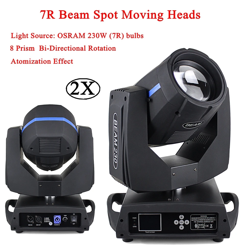 2 шт./партия 230 Вт 7R точечный луч света DMX512 управление движущимися головными