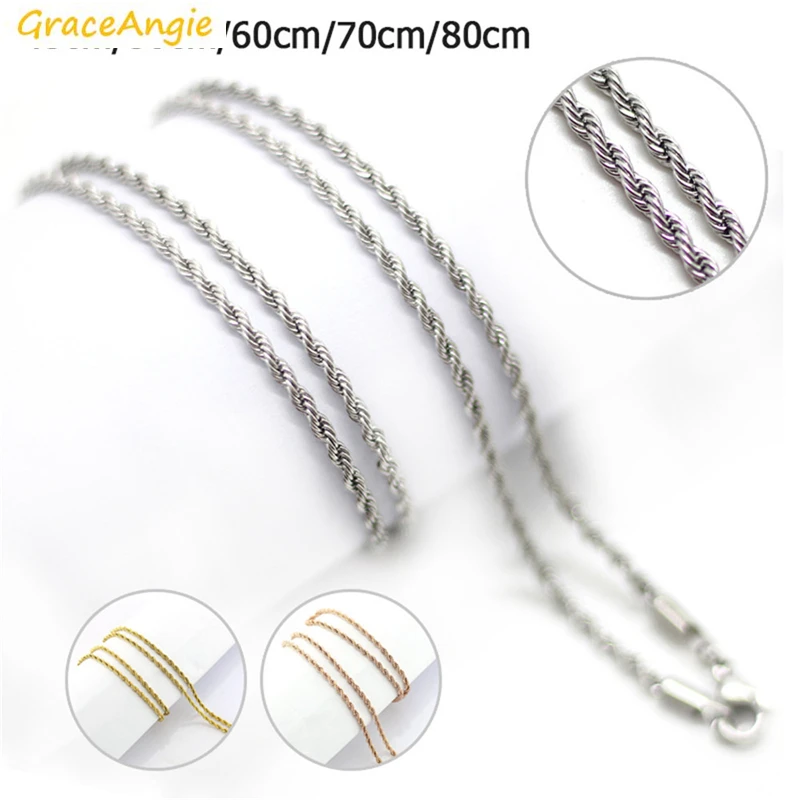 

GraceAngie 1PC Gold Silver Rosegold Opional Stainless Steel Link Chain Superior Quality Handmade Jewelry Necklace Fine Findings