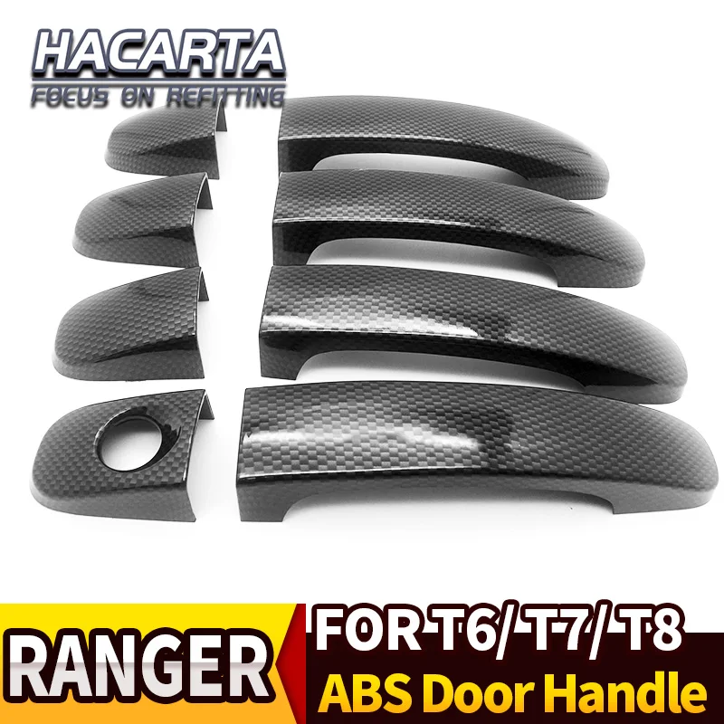 

carbon fiber side door TRIM parts door handle protector car accessories For Ford Everest Ranger wildtrak T6 T7 T8 2017 2016-2019
