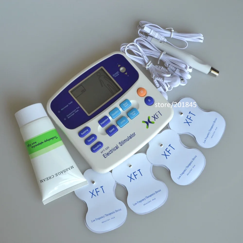 Digital da Unidade com um Bloco de Eletrodo para Saudável Novo Estimulador Elétrico Massageador Relaxamento Corporal Xft-320 Dual Dezenas Terapia Máquina 12 Dual Dezenas Terapia Máquina Digital Da Unidade