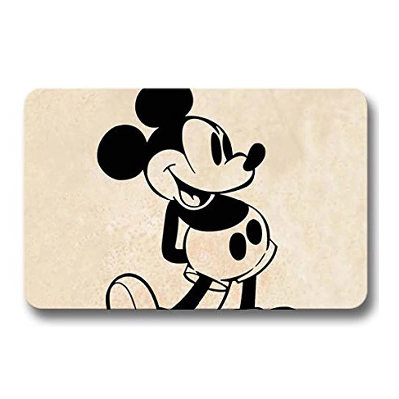 Mickey Maus Vintage Print Vorne Tur Matte Boden Korallen Fleece