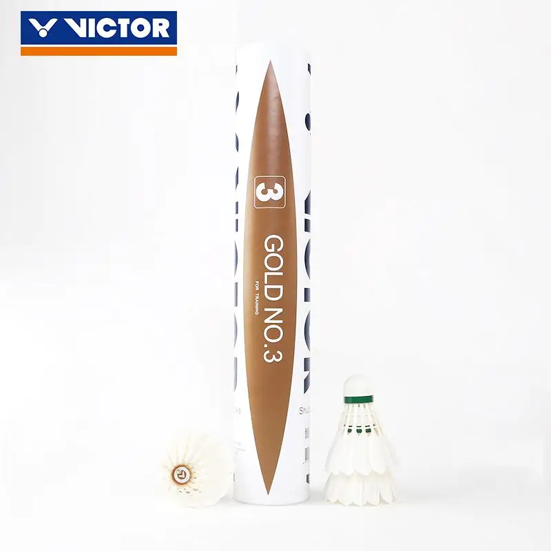 Original Victor Badminton Shuttlecock Gd3 High Level Gold For Tournament Shuttlecocks Feather Shuttlecock Ball - Color: GD3 77N