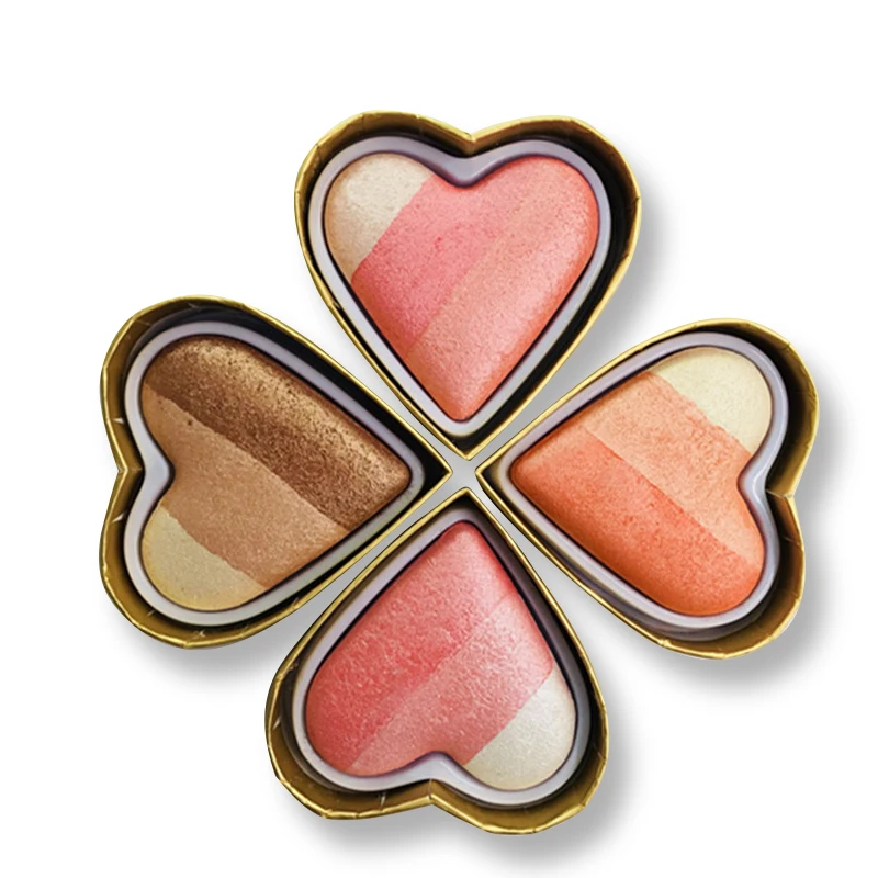 

New 3 Color Brand Nude Minerals Powder Bronzer Highlighter Palette Heart Shape Shimmer Glitter Face Contour Makeup Kits