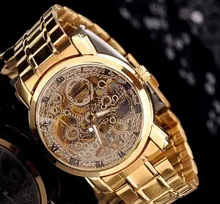 De Oro de lujo de Acero Lleno Mujeres Vestido Mira el Reloj Automático MCE Esqueleto Vintage Romano Reloj Relojes Ocasionales Impermeables NW530