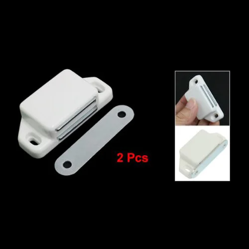 

DSHA New Hot 2 Pcs Practical Plastic Cabinet Cupboard Door Magnetic White Latch Catch