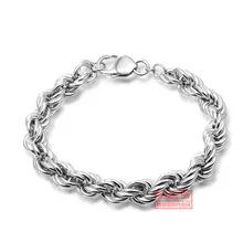 S925 чистого серебра ювелирные изделия старинные трикотажные витая веревка Для мужчин тайский серебряный браслет классический Горячая распродажа