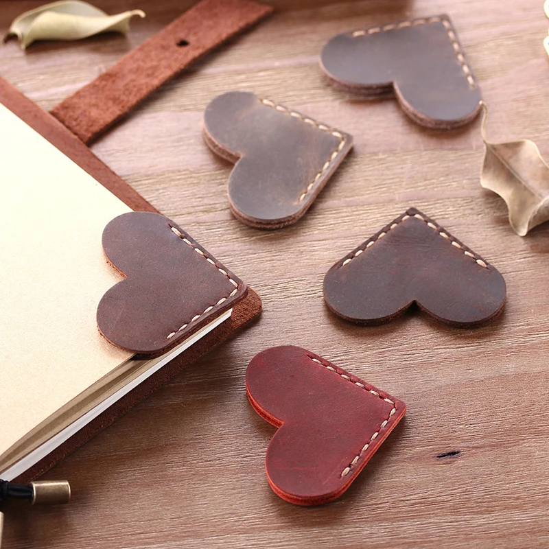

2PCS handmade vintage leather bookmarks mini corner page bookmark ,teacher gift leather bookmarks,planner office accessories