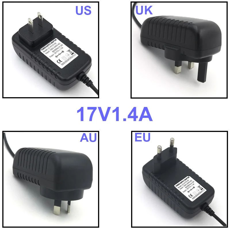 VORED 1 шт. 17В 1.4A США/ЕС/Великобритания/Австралия конвертер питания адаптер бытовая