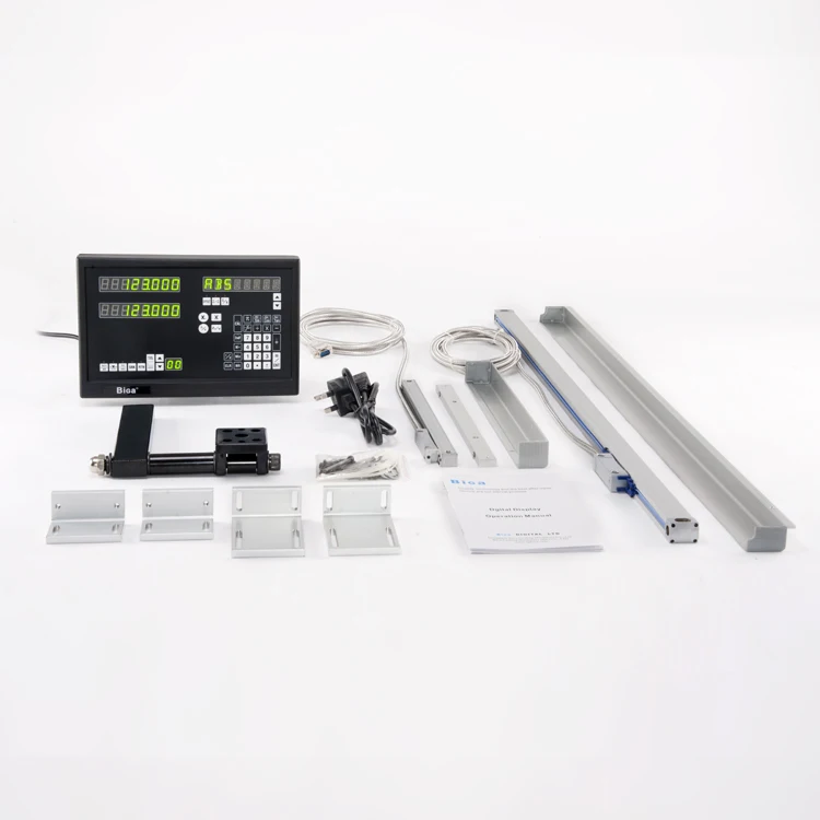 

BiGa 2 axis Metal shell digital readout with 2pcs 5V 5um TTL signal linear scale within 1000mm for Milling free of shipping