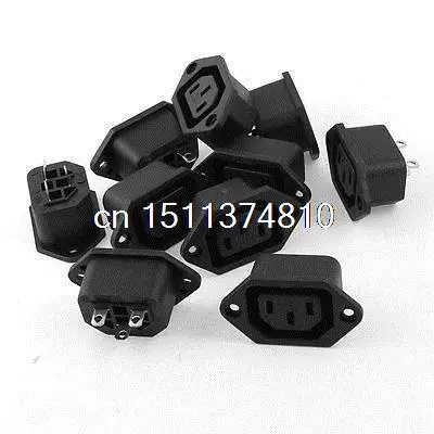

10 Pcs Screw Type IEC 320 C13 Female Power Socket Adapter AC 250V 15A