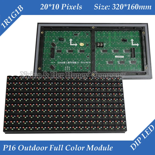 P16 открытый RGB Полноцветный текстовый светодиодный модуль дисплея 320*160 мм 20*10
