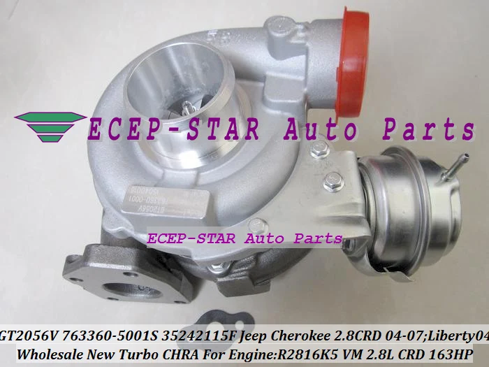 GT2056V 763360 763360-5001S 763360-0001 35242115F Turbo Turbocharger For Jeep Cherokee 2.8L CRD 2004-07 Liberty 2004 150HP 163HP R2816K5 VM