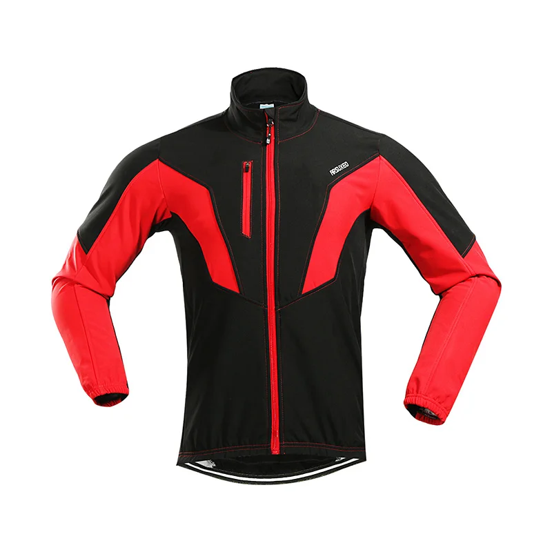 ARSUXEO велосипедная куртка зимняя теплая флисовая MTB велосипедная куртка ветрозащитная Водонепроницаемая Мужская Длинная ветровка 17N - Цвет: 17N red CN Size