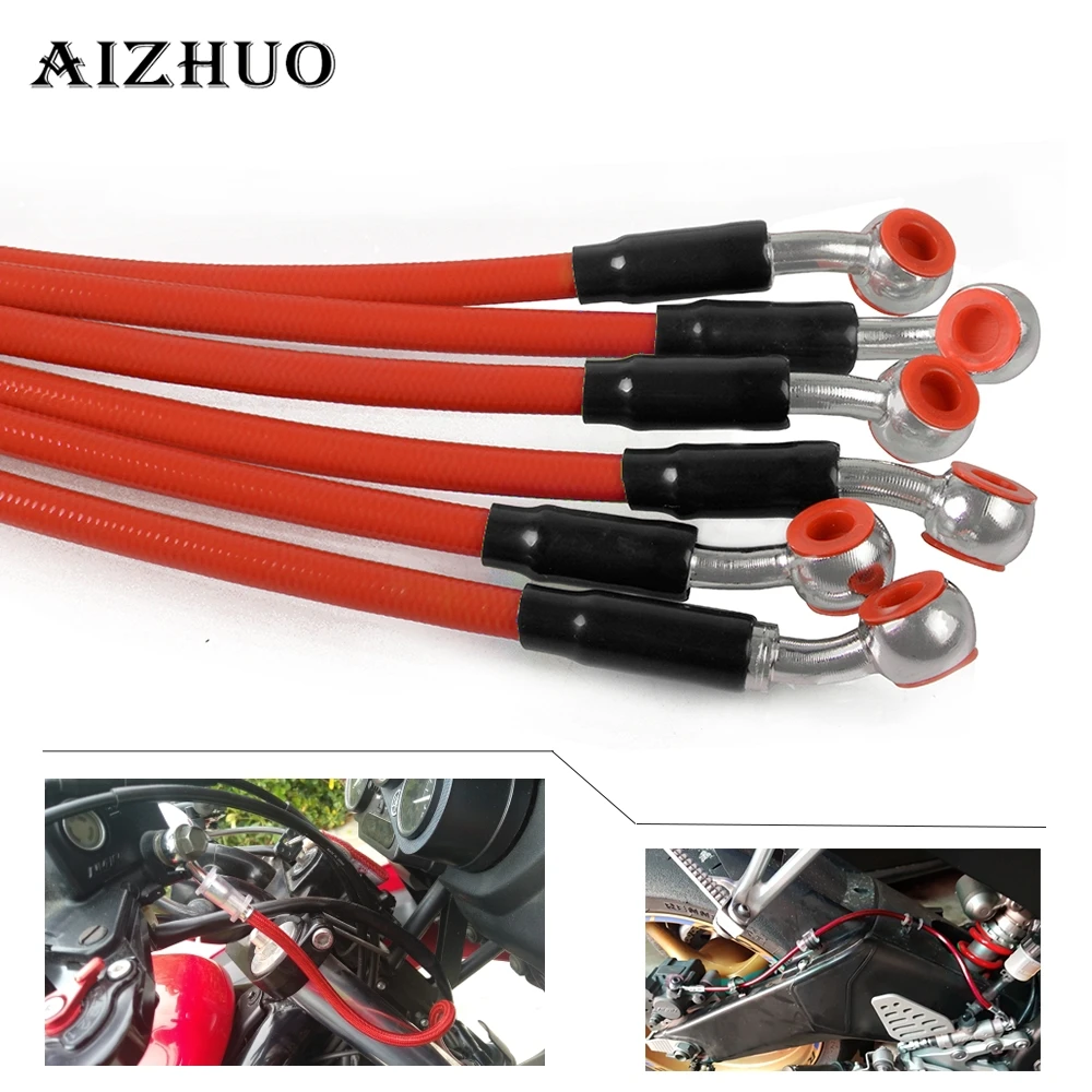 450mm-1200mm Motorcycle Dirt Bike Steel Hydraulic Reinforce Brake Line Clutch For honda VFR 1200 ST1300 NC750 S/X CB1100 GIO | Автомобили