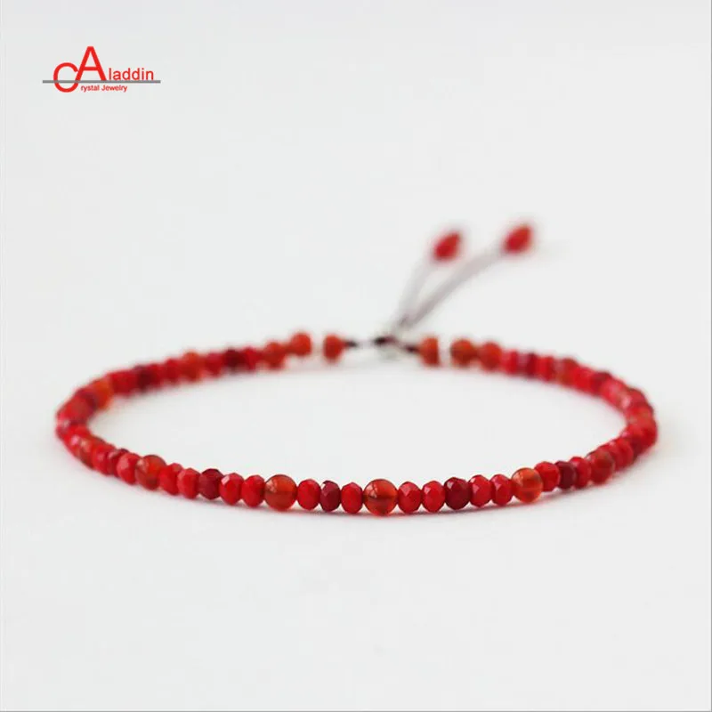 

Aladdin 2019 New Nature Crystal Stone Red agates Bead Stretch Bracelets Stacked Seed Bead Bracelets Message Tiny Bracelets