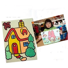 16*12cm 10 팩 모래 그림 그림 아이 DIY 공예 교육 장난감 패턴 임의의 드로잉 완구