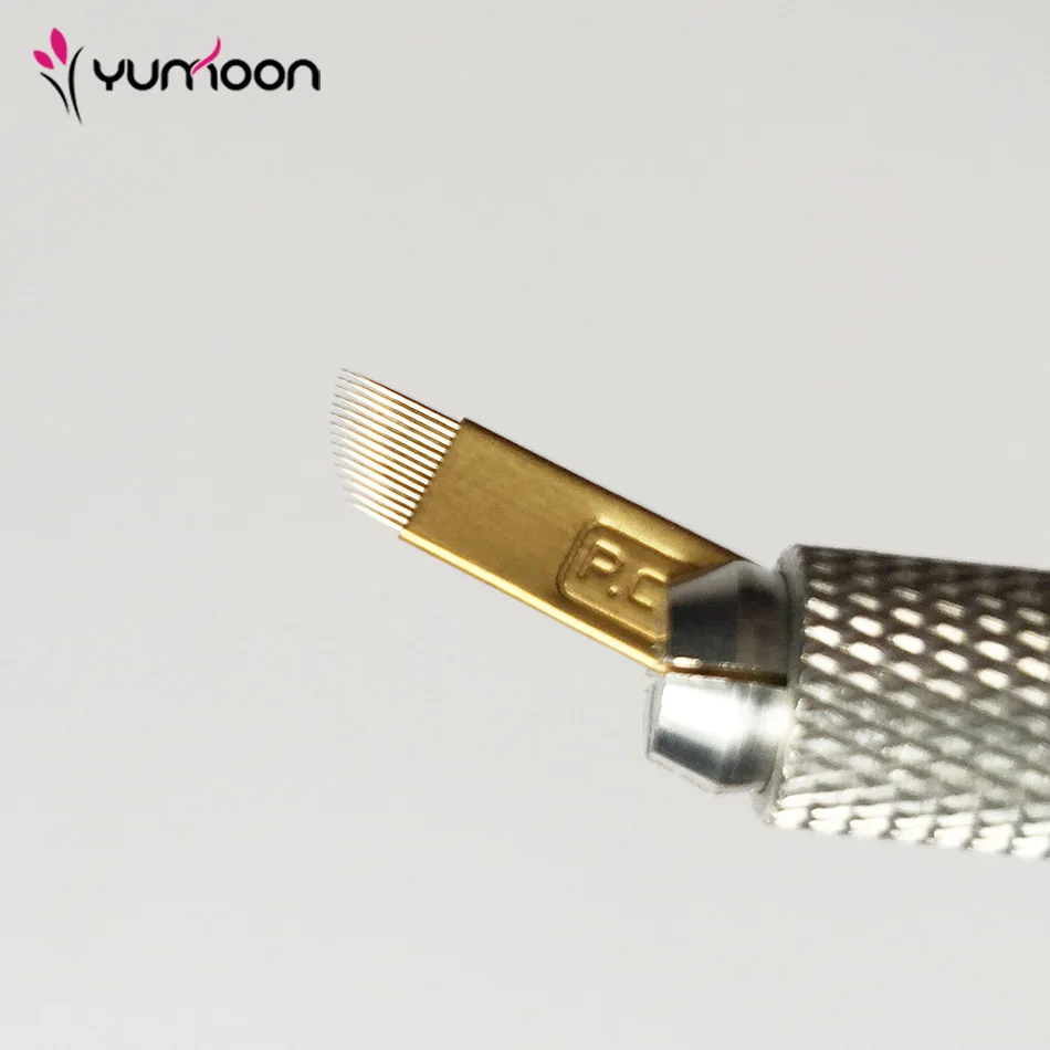 

Free Shipping 100Pcs /Lot PCD 14Pins Eyebrow Manual Pen Tattoo Needle For Permanent Makeup
