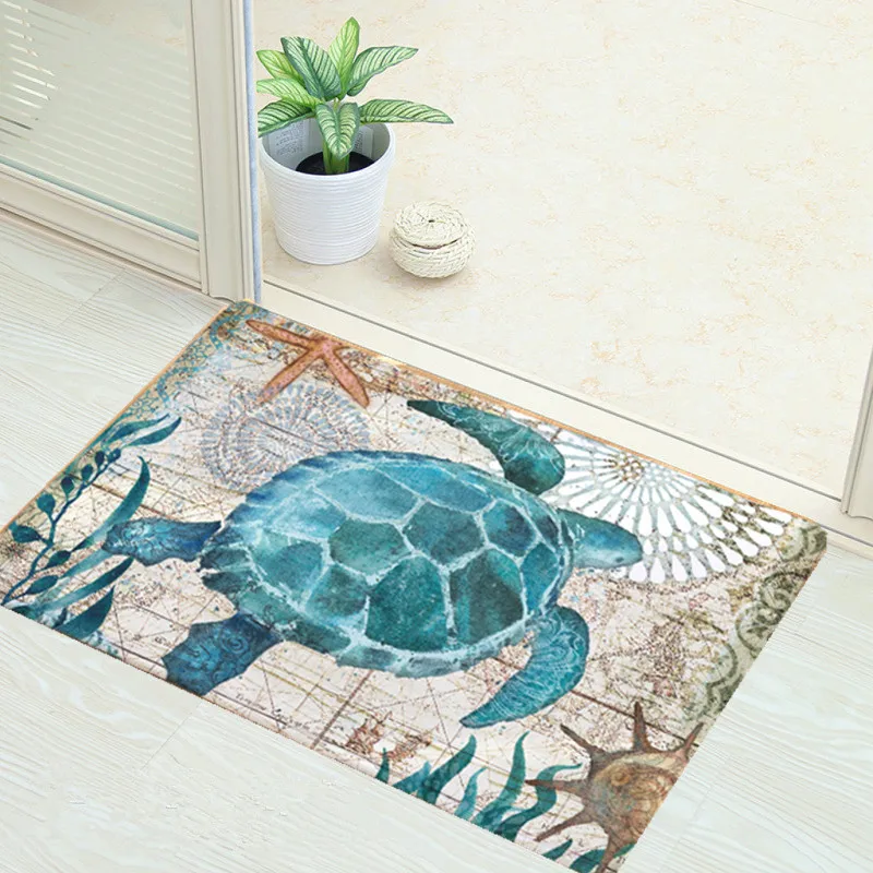 1pc 40x60cm Printed Sea Animal Turtle Pattern Mats Bedroom
