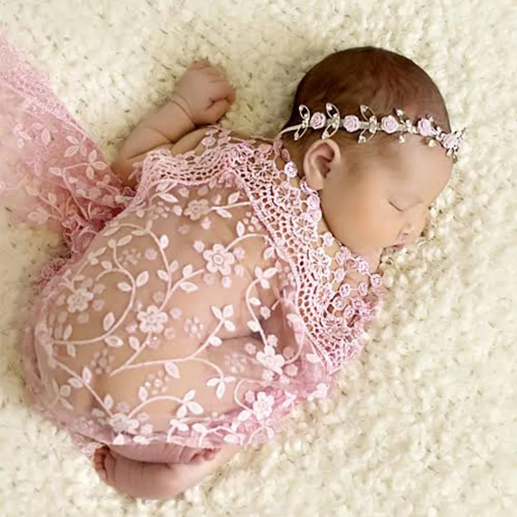 

Brand New Embroidery Lace Baby Photography Props Newborn Photography Wraps Blanket Beautiful Flower Cloth Accessories