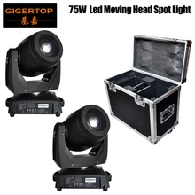 Fedex Дорожный Чехол 2in1 упаковка 2 XLOT Светодиодный прожектор вращающаяся голова 75 Вт DMX светодиодные светильники Цвет колеса до радужного цвета 90 V-240 V