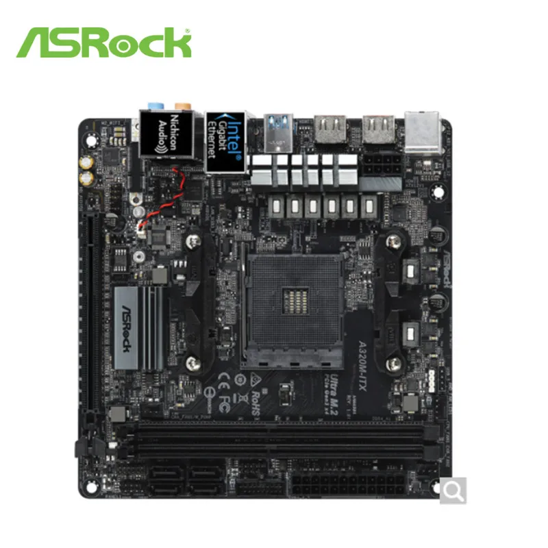 Материнская плата ASRock Super Alloy A320M-ITX A320 разъем для AMD AM4 cpu DDR4 32G SATA3, 1 Ultra M.2 USB 3,1 HDMI ITX