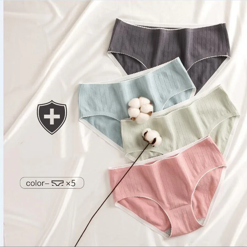 

New Jacquard Seamless Cotton Women's Underwear Breathable Soft Pants Mid-Waist Comfort Cotton Antibacterial Briefs Girls
