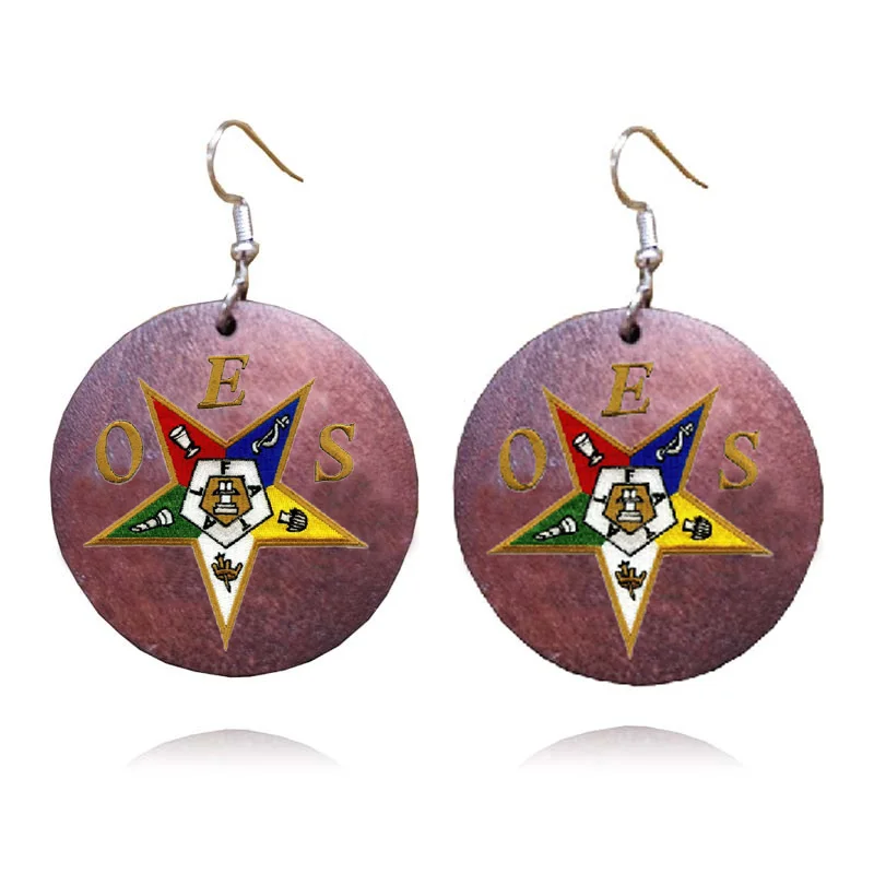 OES star wooden earring