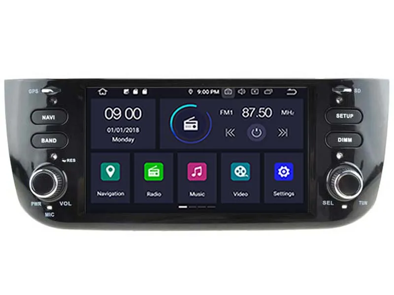 Android 9 0 автомобильный dvd плеер для Fiat Linea Grande Punto Стерео gps навигация SAT NAV 2 Гб ram + 16