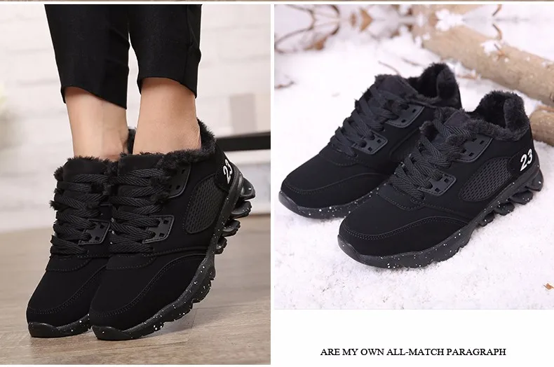 2017 Fashion Winter Women Casual Shoes Plush Warm Sport Low Top Women Shoes Black Pink Breathable Lace Up Woman Trainers YD165 (19)