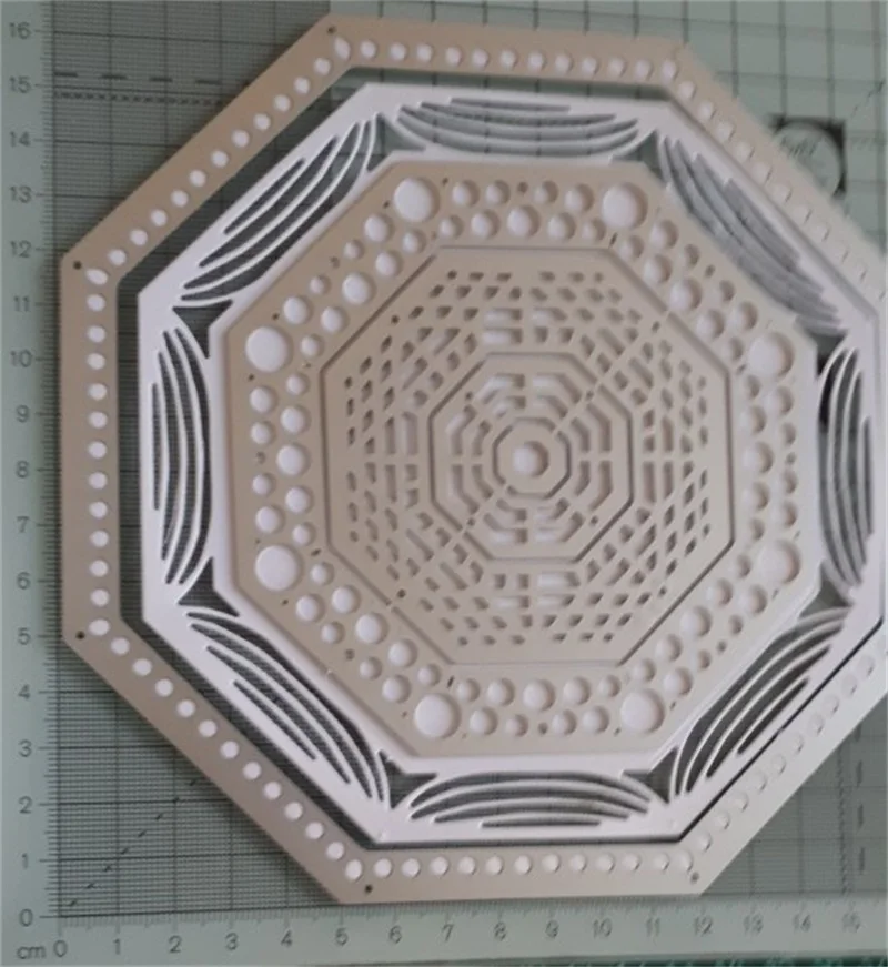 

Ufurty New Design Craft Metal Cutting Dies die Layered Octagon Frame Scrapbooking Album DIY Paper Card Craft Embossing Die Cuts
