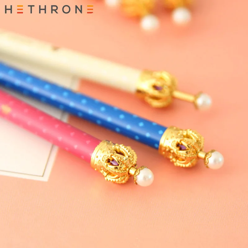 

Hethrone 3pcs Cute princess crown automatic pencil for school Student write pencils Chancellory kids pearl Mechanical pencil