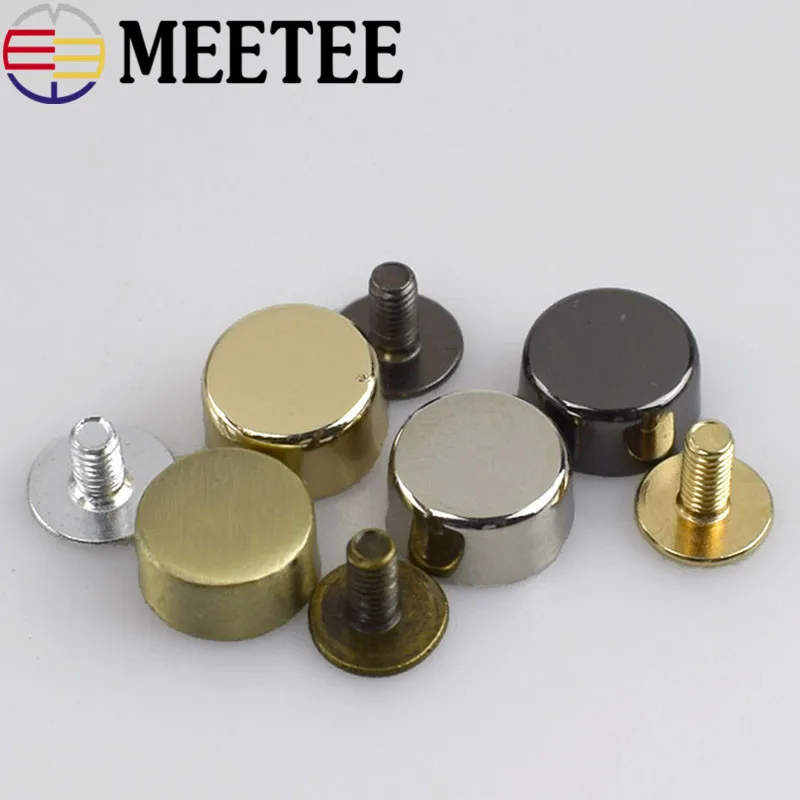 

Meetee 4pcs Metal Bag Combined Button Satchel Decorative Mushroom Foot Nail Buckle DIY Hardware Leather Accessories G8-1