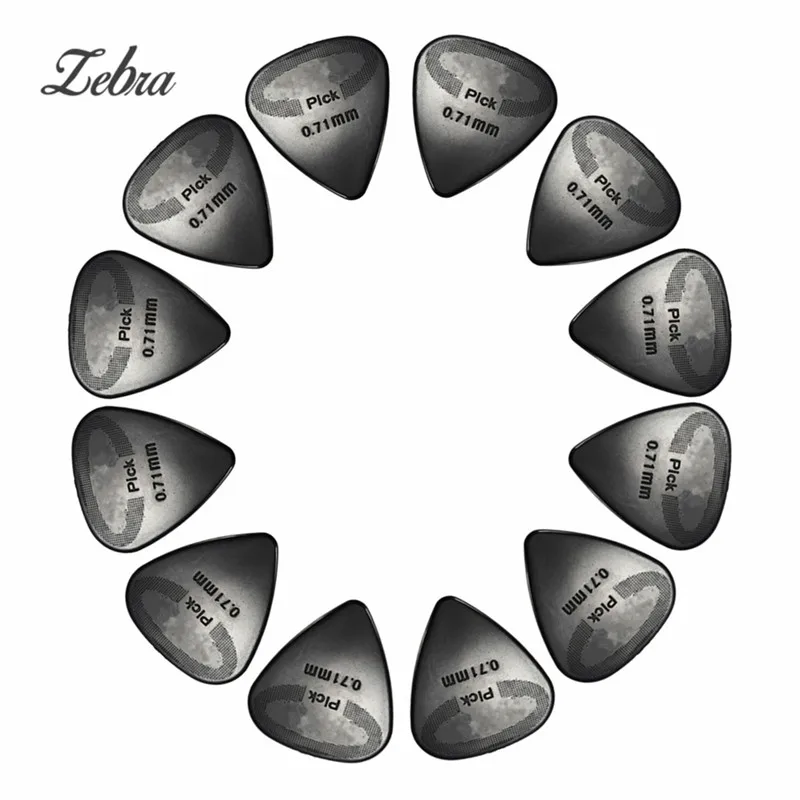 

Zebra 12Pcs Black Durability Guitar Pick Guitar Patrs Size 0.71mm For Electric/Acoustic Guitar/Bass/Folk