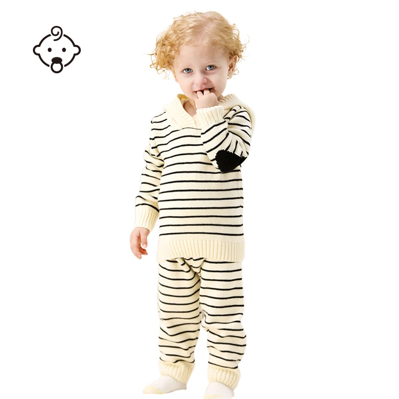 

2018 Knit Baby Set Outfits Hoodies Toddler Infant Tracksuits Sweater Pants Sport Suit Autumn Newborn Children Outwear Set