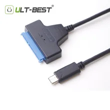 SATA a USB 3.1 Tipo C Cable Cables USB-C a 22Pin SATA Unidad de Disco Duro Convertidor de 2.5 “HDD/SSD 20 CM