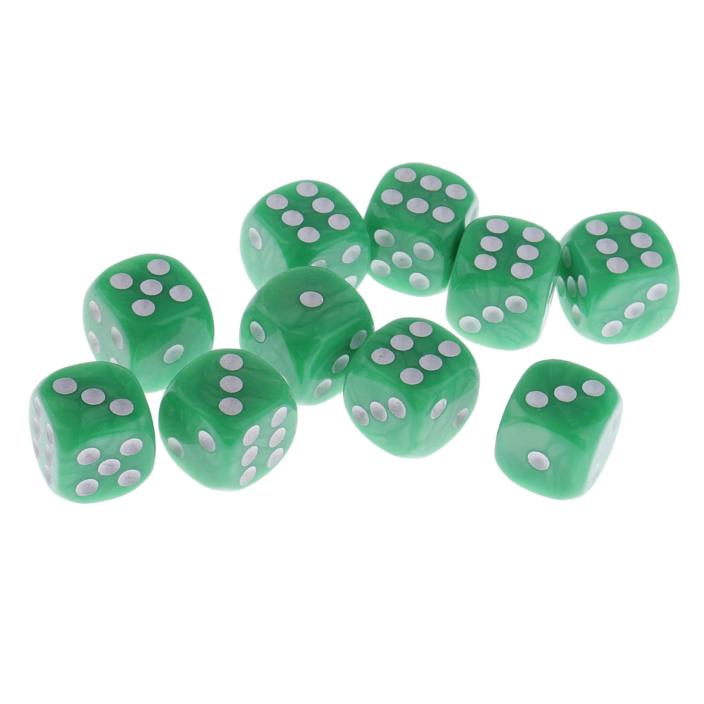 10 Pcs Plastic 6-sided Digital Dice D6 for Party Bar Pub Camping Travell Christmas Table Game D&D MTG RPG Gaming Acce 10-Color
