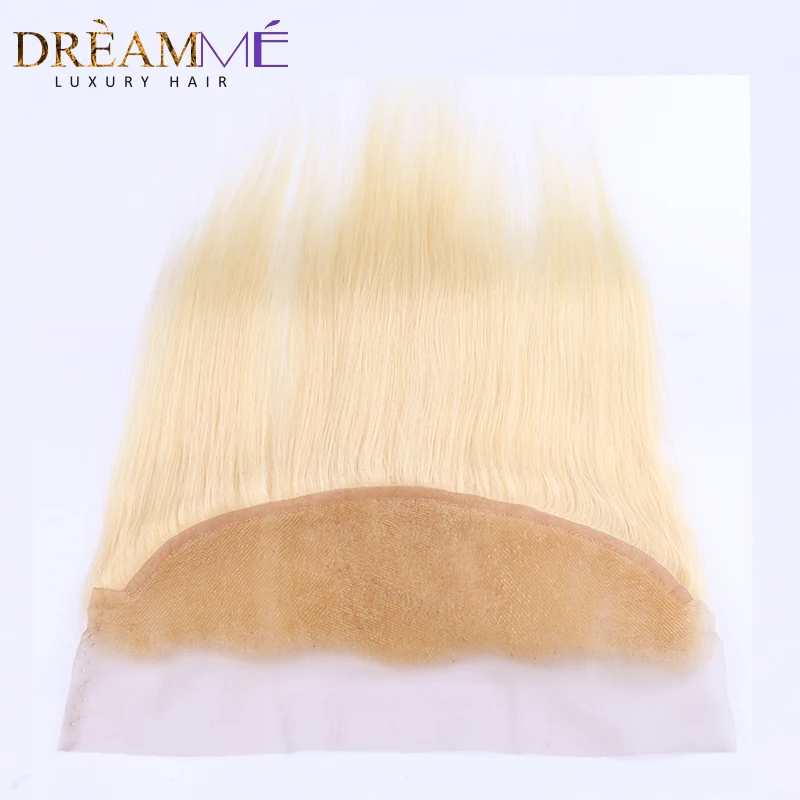613 блонд Кружева Фронтальная Закрытие бразильские прямые волосы 13x4 Закрытие 100% человеческих волос светло-коричневый Remy Dreamme волосы