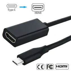 Черный USB USB-C Тип C к HDMI адаптер 4 к Тип C 3,1 мужчина к HDMI Женский кабель адаптер конвертер для Mackbook Matebook