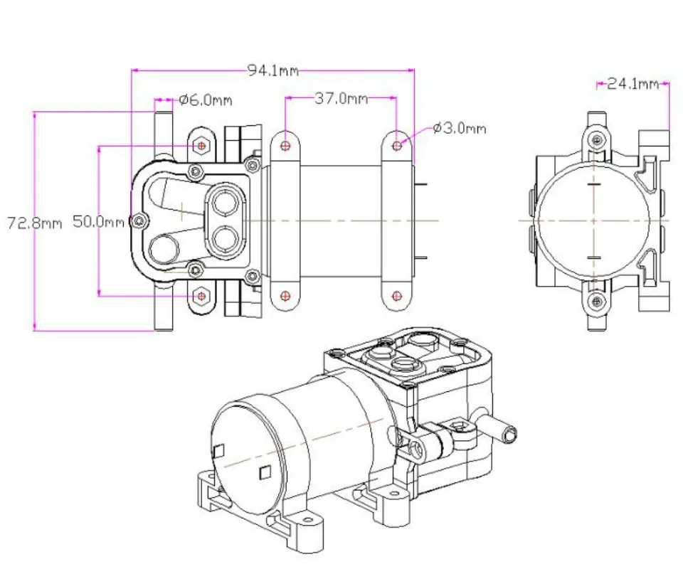 YIMAKER микро 545 водяной насос DC12V 24V RO мембранный очиститель воды Самовсасывающий 2 точки мембранный насос сироп Кокс насосы